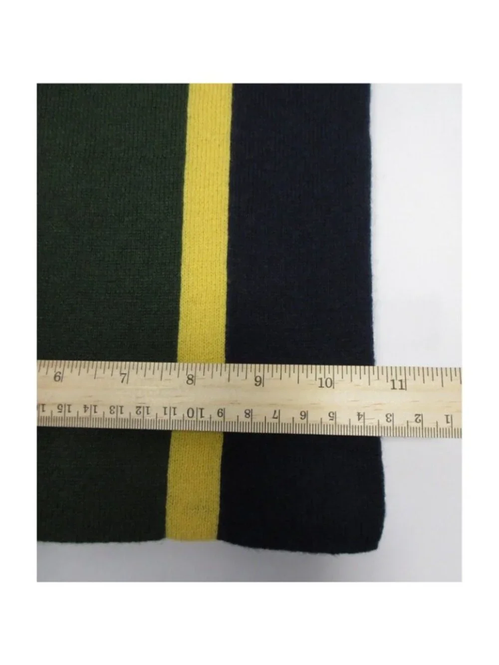 J Crew Scarf One Size Green Wool Cashmere Striped Preppy Winter Y2K NEW
